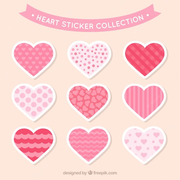 Стикеры для распечатки сердечки