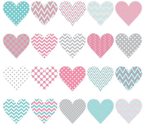 Распечатки для скрапбукинга сердечки