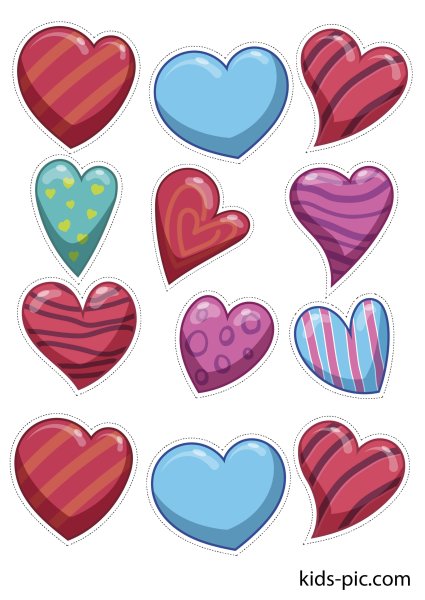 Сердечки разных размеров