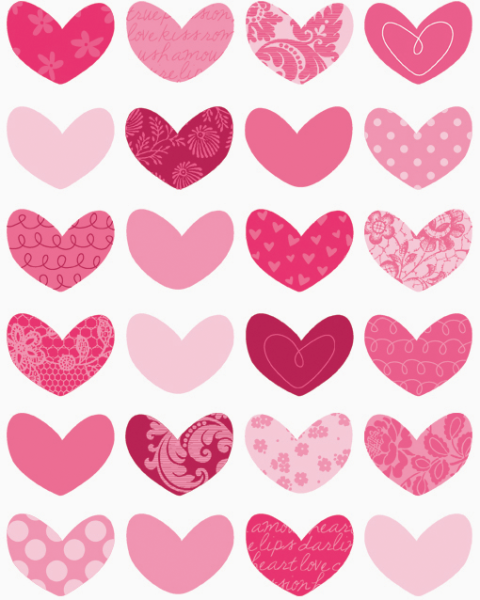Розовые сердечки