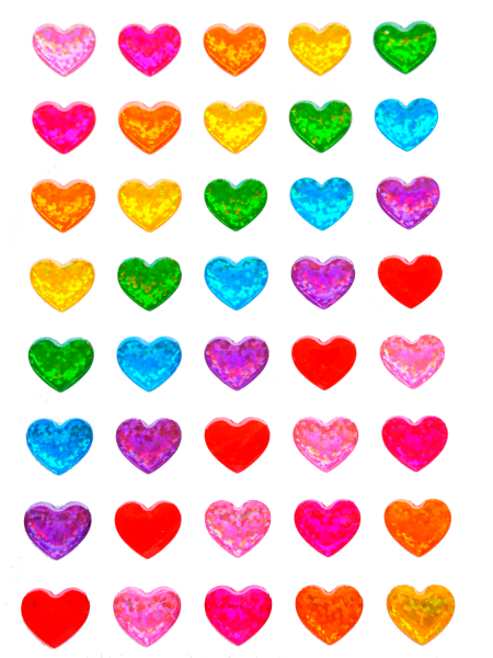 Красивые сердечки разноцветные