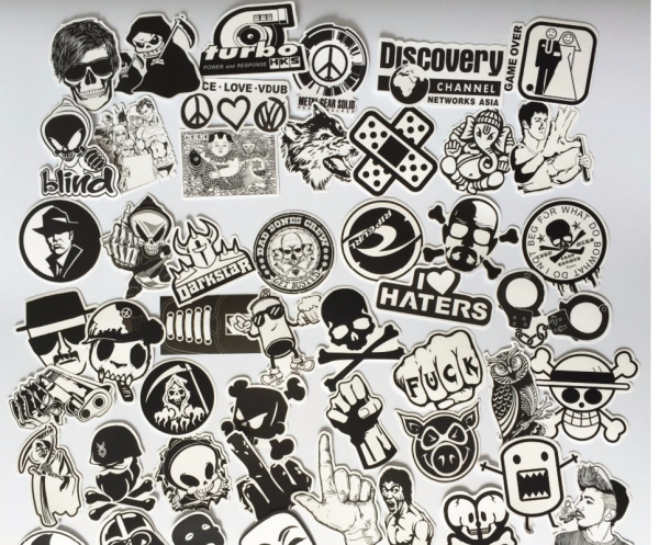 Стикеры для чехла черно белые