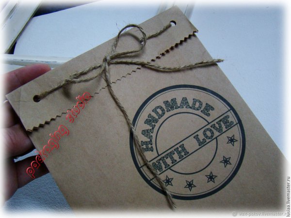 Крафт пакет с биркой