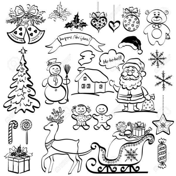 Новогодние наклейки для распечатки