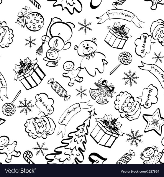 Стикеры чб новый год