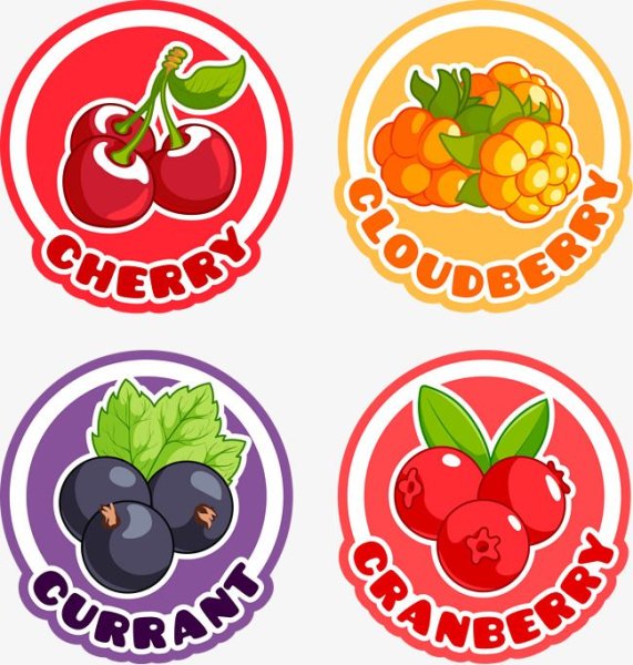 Наклейки "ягоды"