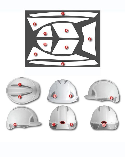 Светоотражающие наклейки на строительную каску
