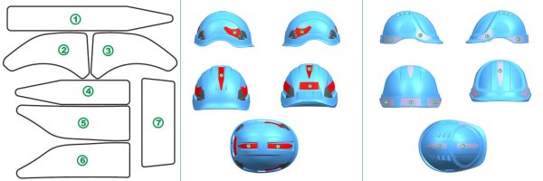 Светоотражающие элементы на каску защитную