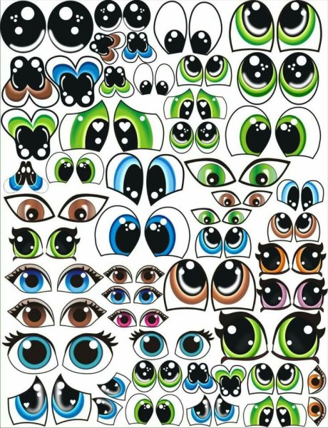 Трафареты глаз для поделок