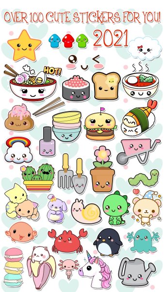 Кавайные наклейки