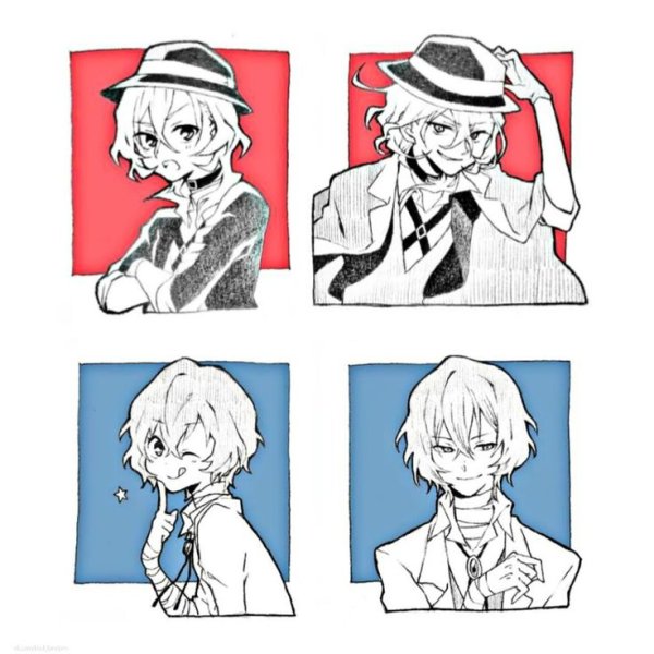 Аниме наклейки для распечатки бродячие псы