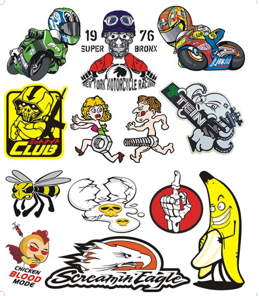 Байкерские наклейки
