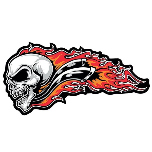 Наклейка черепа на чоппер