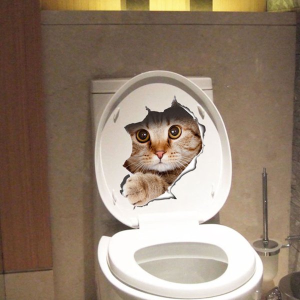 Наклейки на унитаз котики