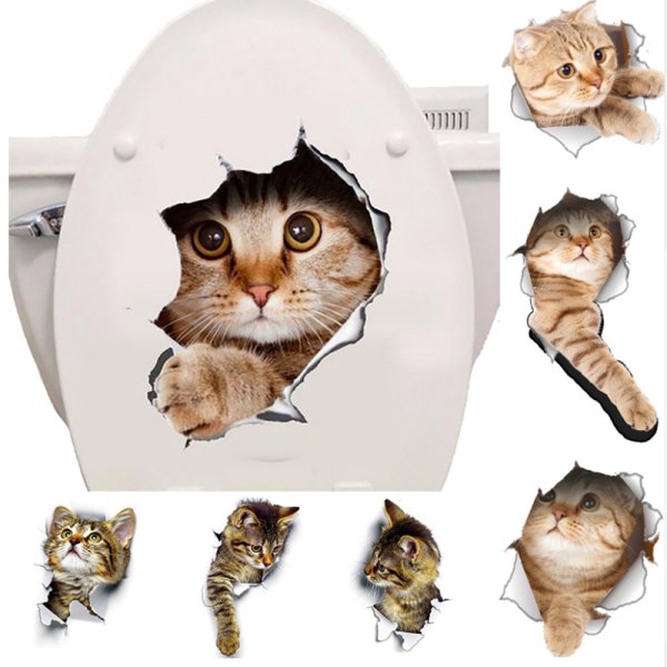 3d наклейки коты