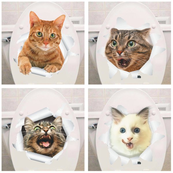 Наклейки в ванную кошки