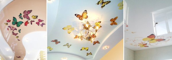 Белые бабочки интерьерная наклейка