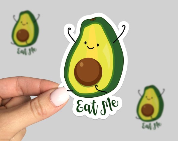 Стикеры авокадо для срисовки
