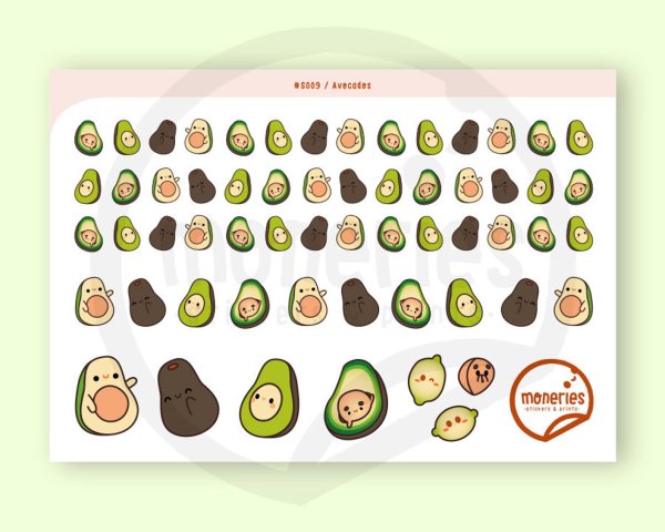Мини наклейки авокадо