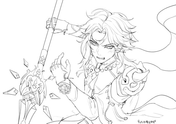 Сяо раскраска