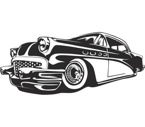 Силуэт ретро автомобиля
