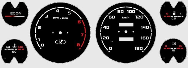 Печать шкал приборной панели ВАЗ 2107