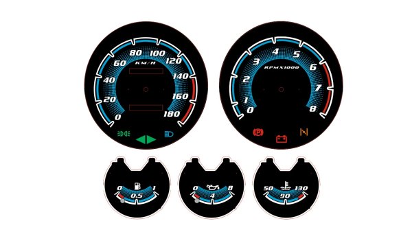 Шкалы приборной панели ВАЗ 2106 для печати