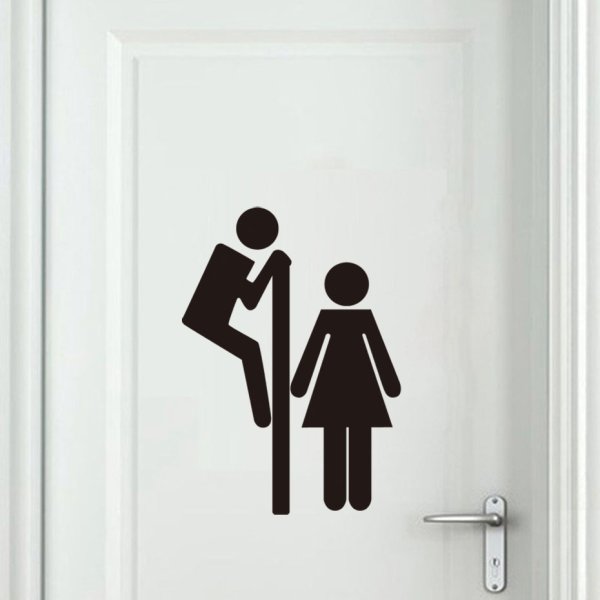 Трафарет для туалета на дверь