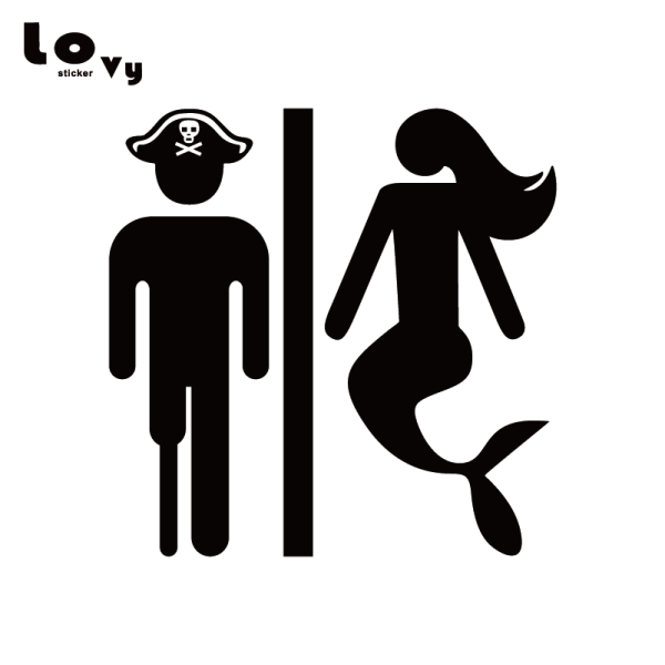 Наклейка на дверь туалета