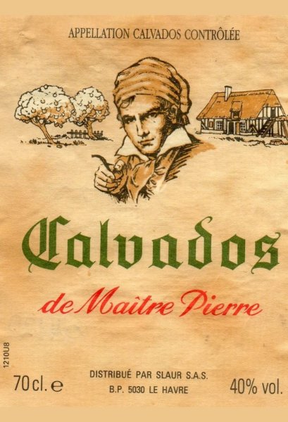 Calvados этикетка на бутылку
