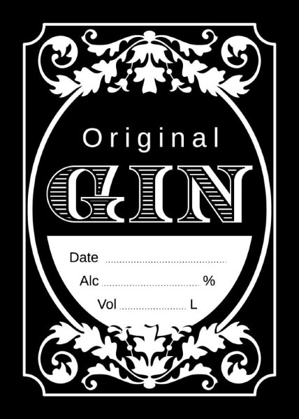 Gin этикетка на бутылку