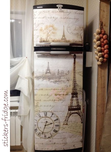 Декор холодильника в стиле шебби Шик