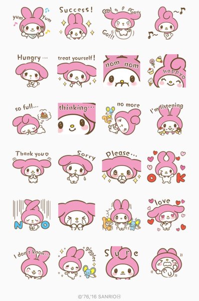 Хэллоу Китти курами и Мелоди наклейки