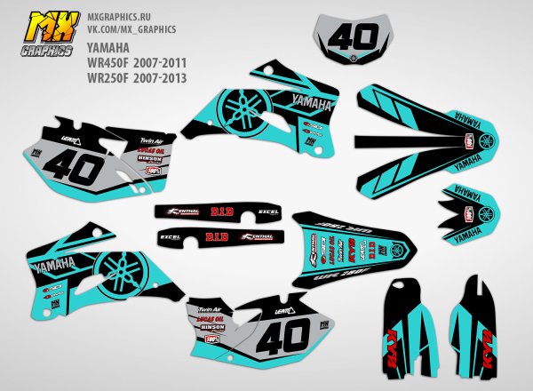 Yamaha wr450f наклейки