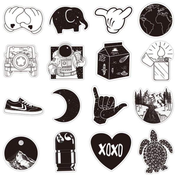 Стикеры для распечатки черно белые