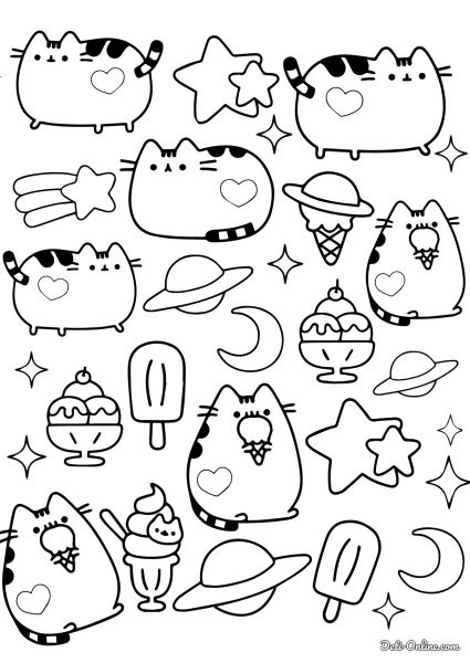 Кот Пушин раскраска