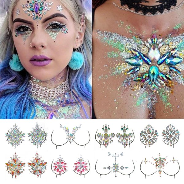 Украшение на грудь стразы