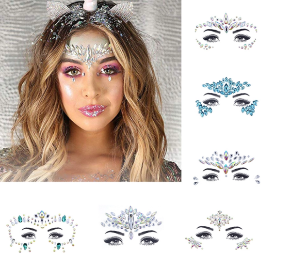 Наклейки для волос стразы