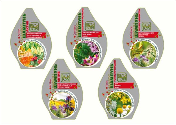 Этикетка для шампуня макет