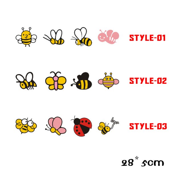 Наклейки с пчелами и цветами