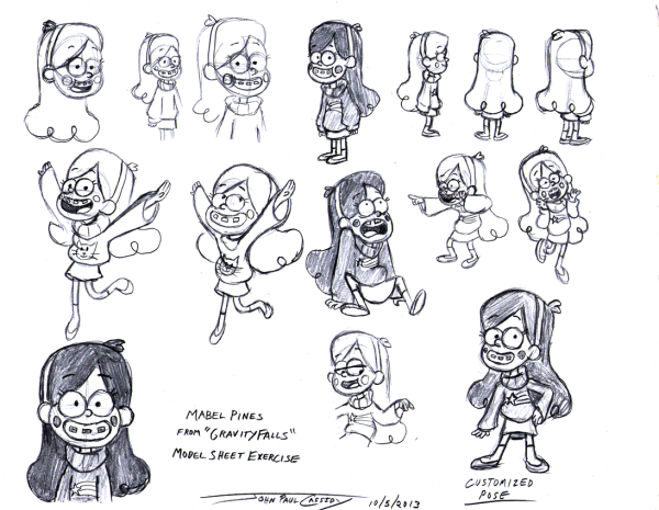 Наброски персонажей Гравити Фолз