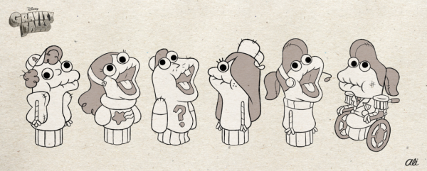 Наклейки Гравити Фолз черно белые