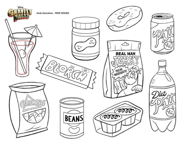 Раскраски еда и напитки