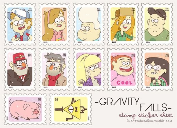 Наклейки Гравити Фолз для распечатки
