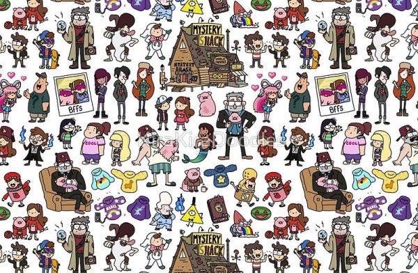 Раскраски для наклеек Гравити Фолз