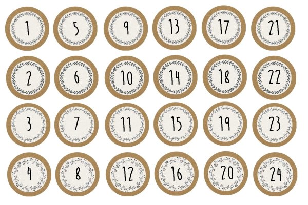 Красивые цифры для адвент календаря