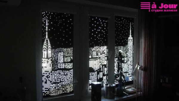 Рулонные шторы perforollo ночной город