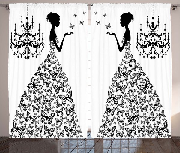 Силуэт женский на шторах