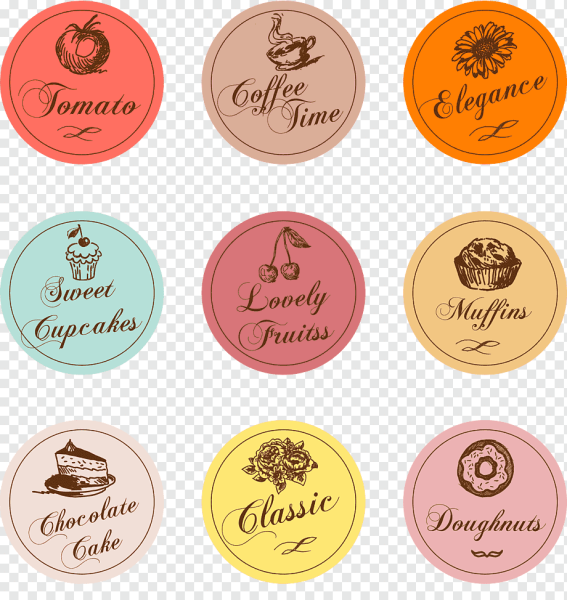 Дизайнерские этикетки круглые