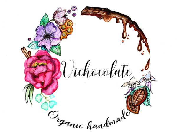 Акварельные логотипы для шоколада